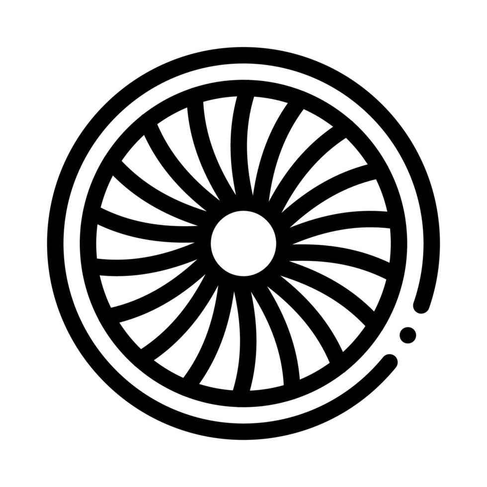 ilustración de contorno de vector de icono de motor de turbina