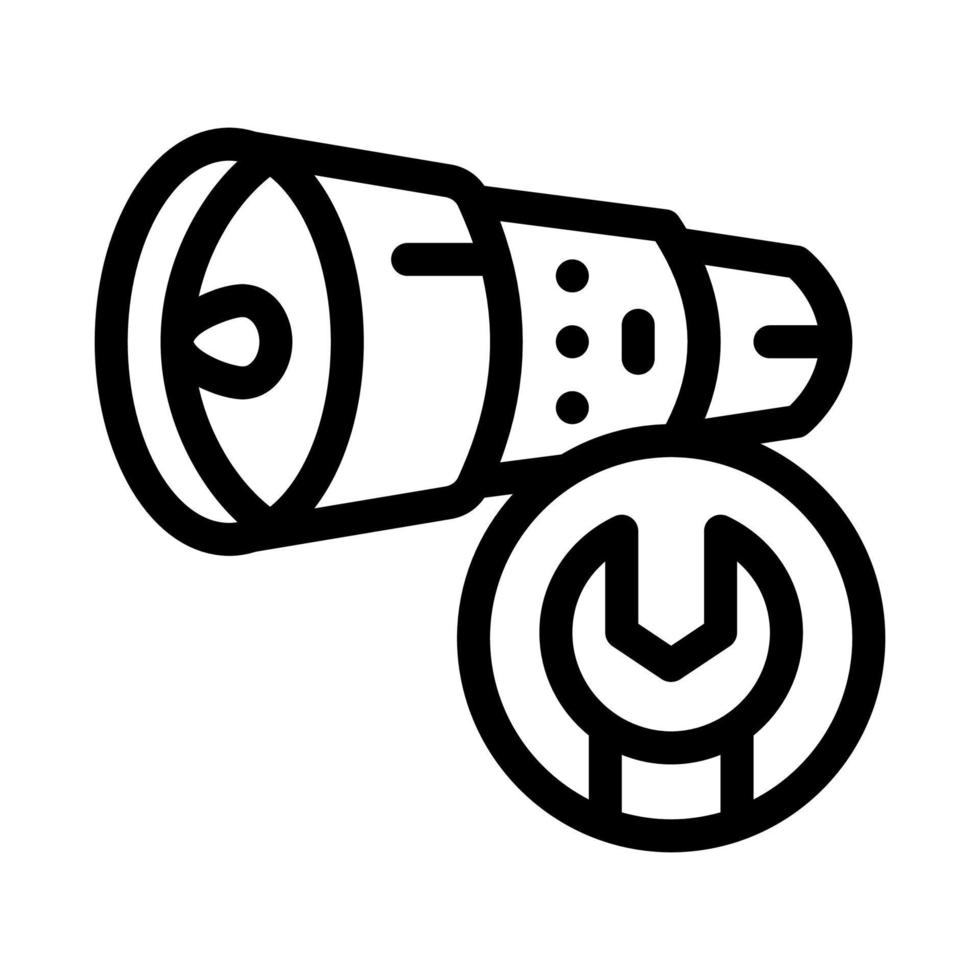 Engine Wrench Icon Vector Outline Illustration