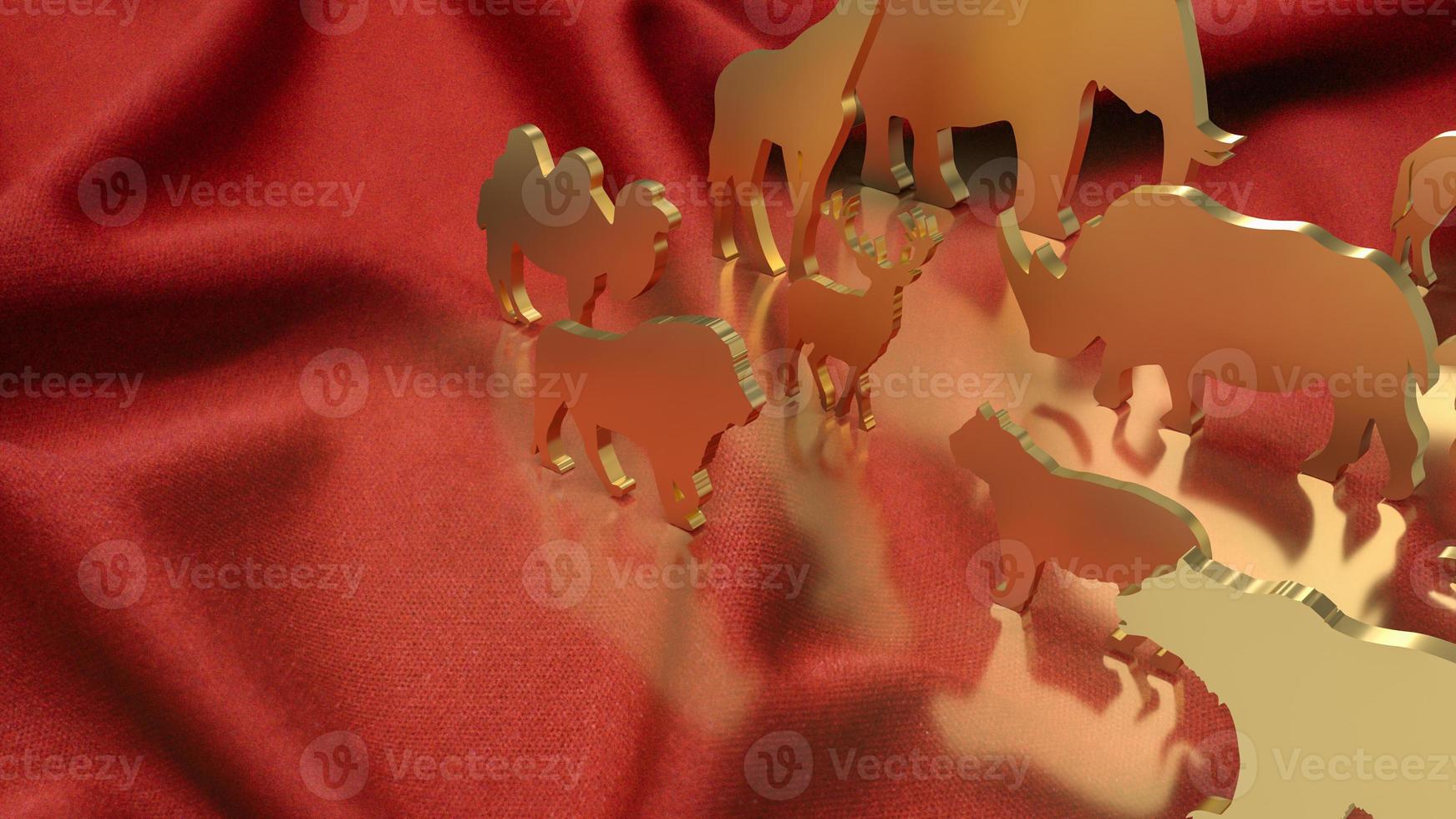 The animal wood plate on red silk background 3d rendering photo
