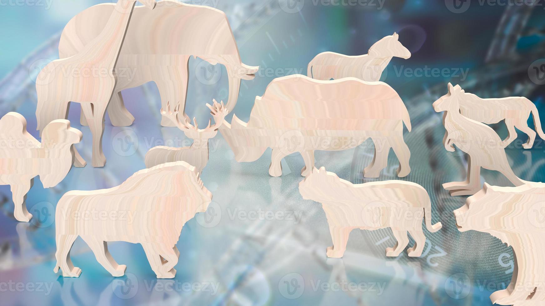 The animal wood plate on dan background 3d rendering photo