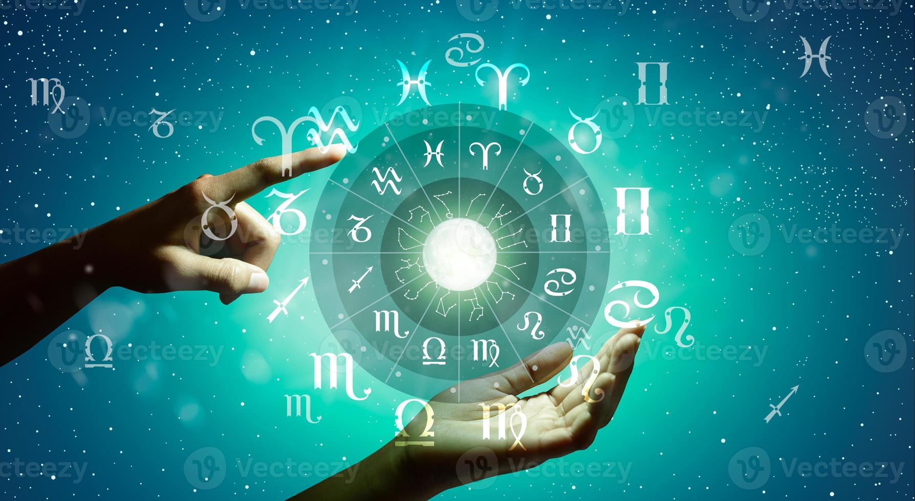 Zodiac wheel. Astrology concept. photo