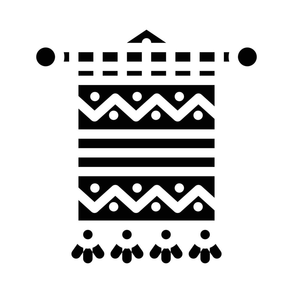 weaving carpet glyph icon vector illustration