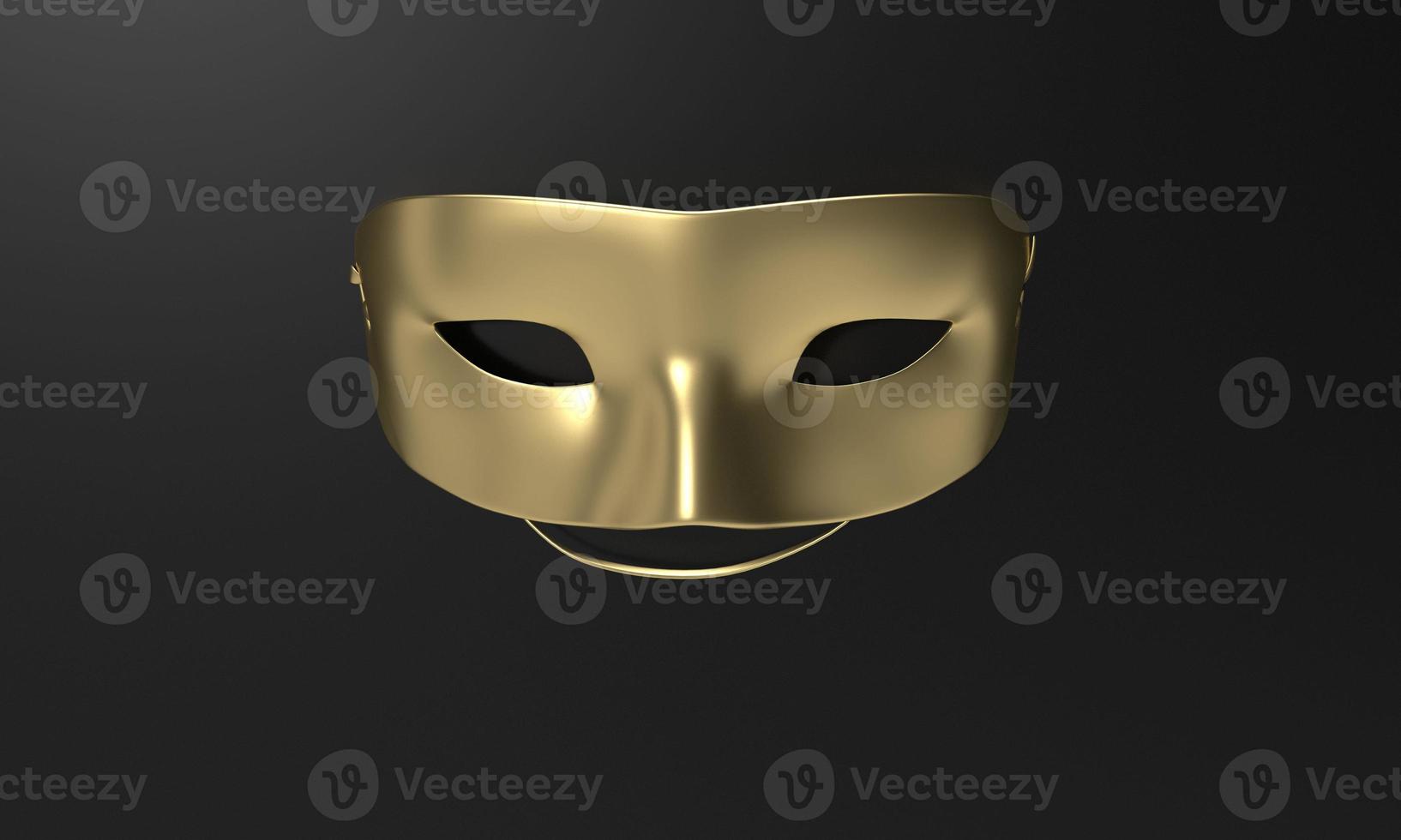 Mask face golden yellow color symbol decoration ornament carnival costume party masquerade festival mystery venetian fantasy venice fashion theatrical secret opera show fun black background.3d render photo