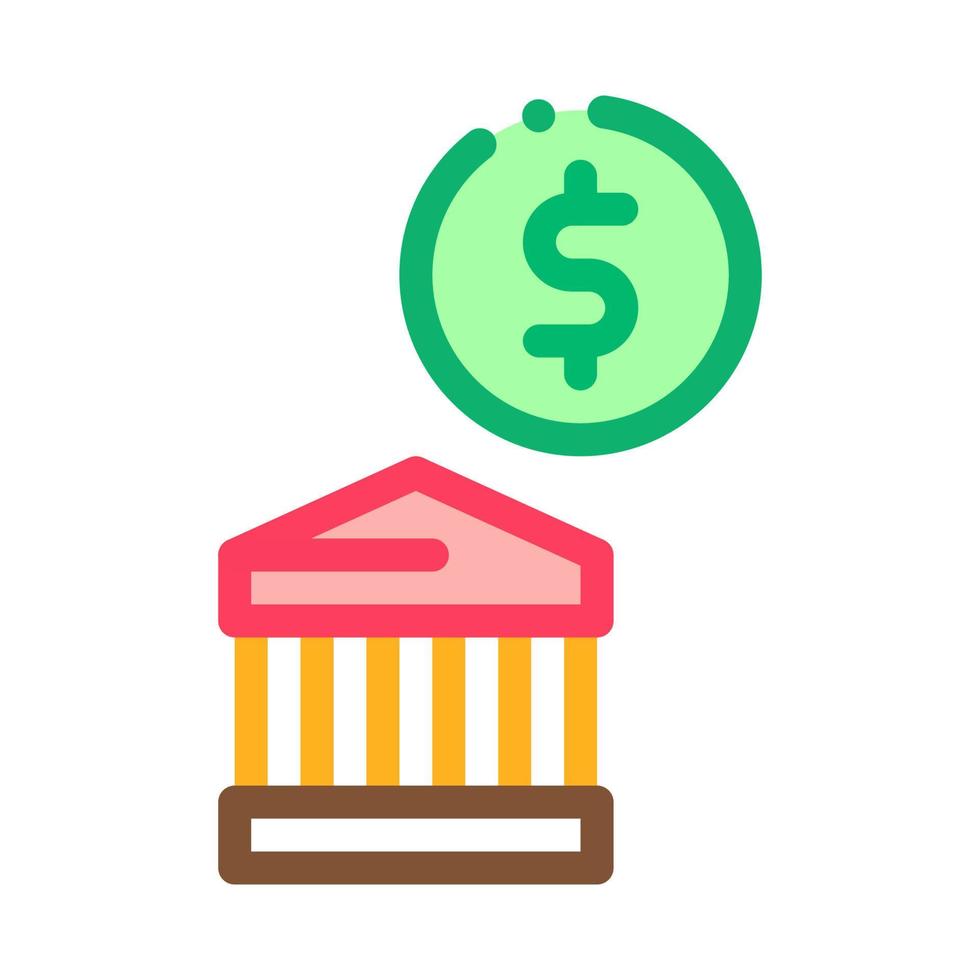 Building Coin Icon Vector Outline Illustration