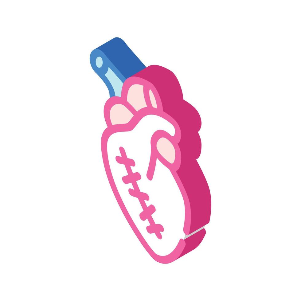 heart attack operation isometric icon vector illustration