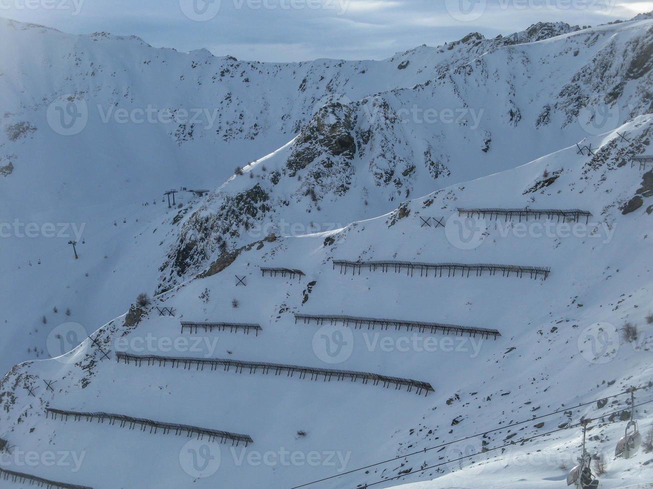 Avalanche barriers to prevent snow from falling photo