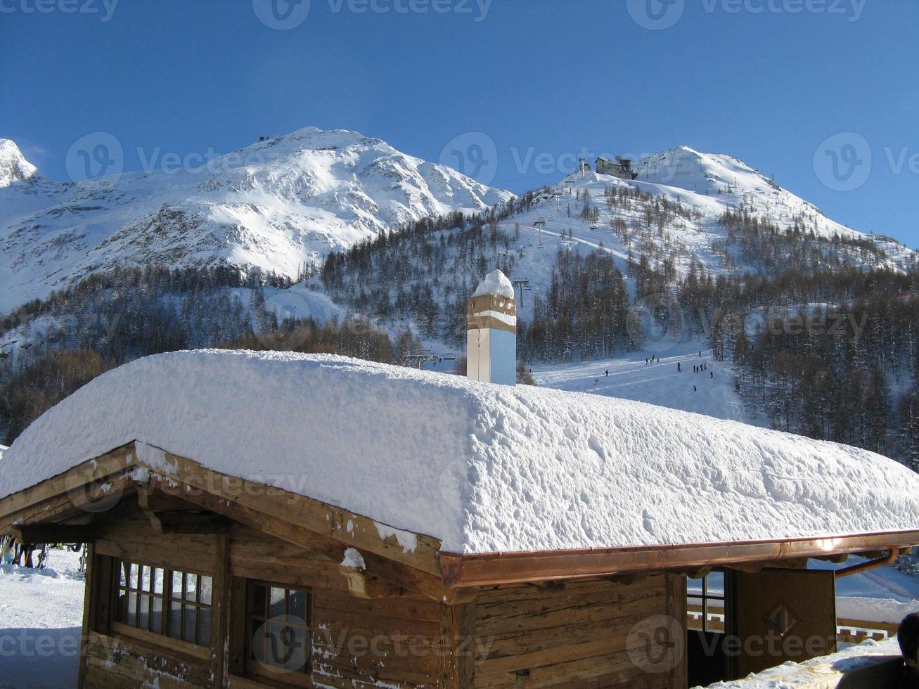 Mountain after heavy snowfall photo