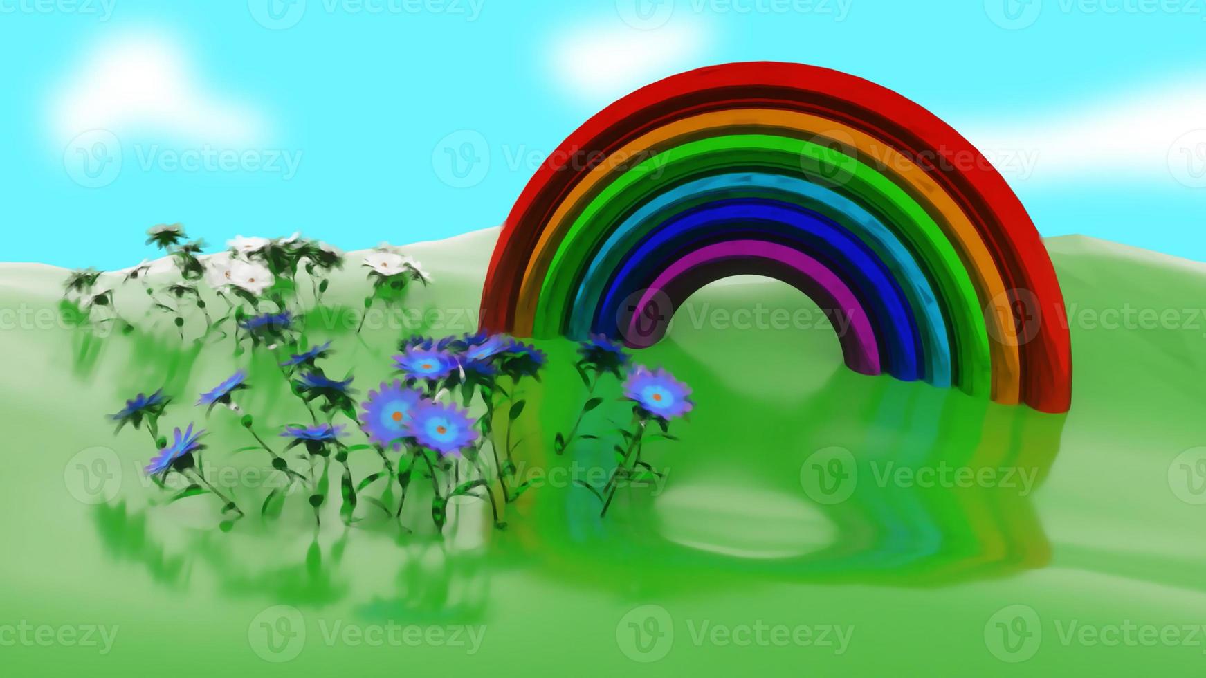 Rainbow Joy Background Video 3D Rendering photo