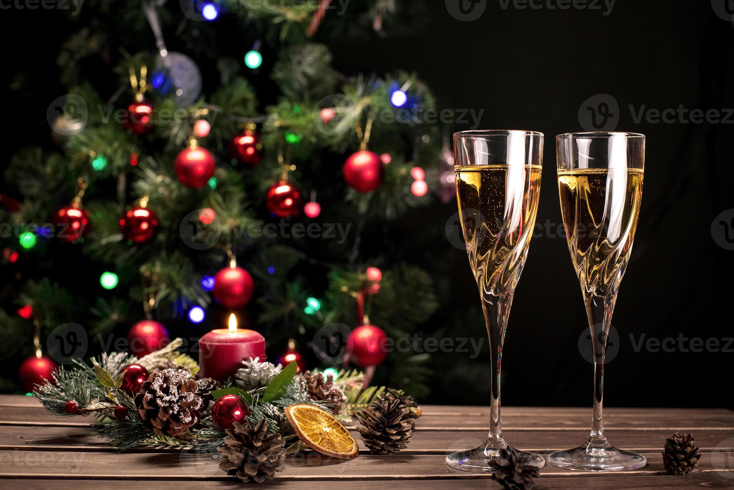 Champagne glasses on a sparkling new year's background 17560520 Stock