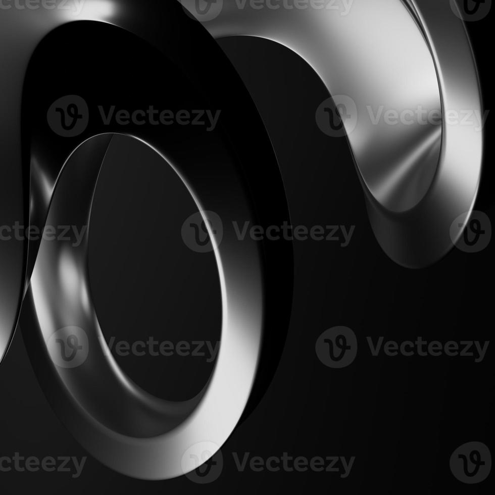 3D rendering Abstract geometry dynamic object with dark background. photo