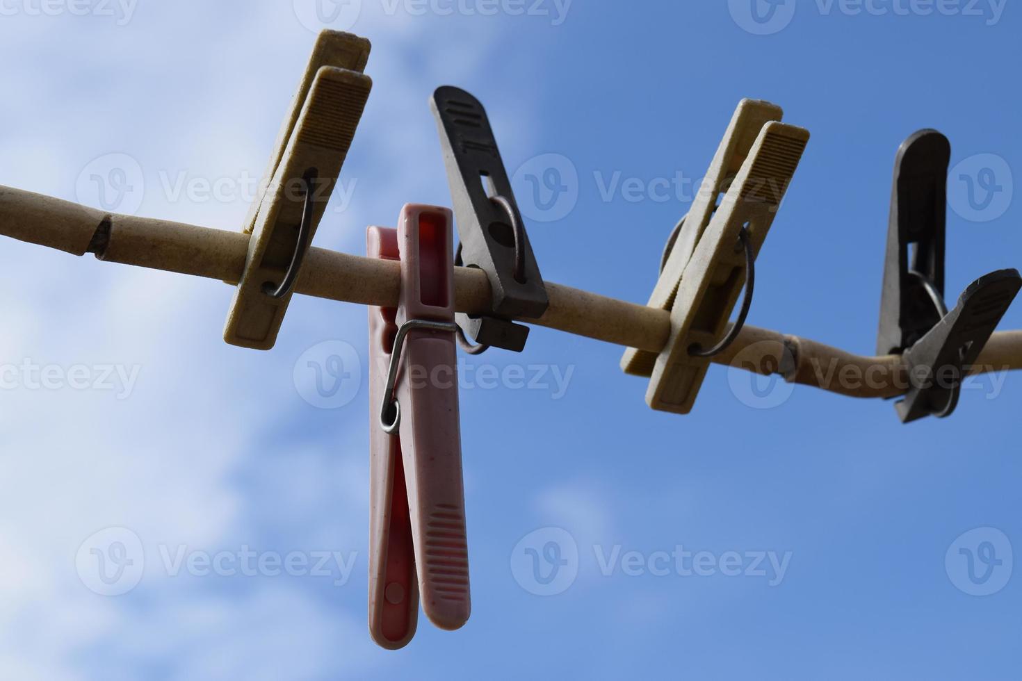 Clothespins on a wire photo