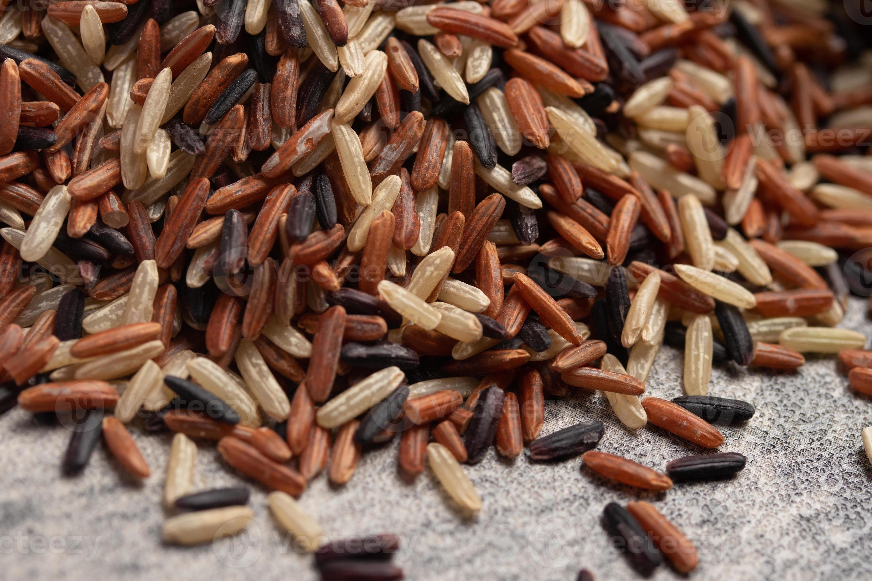 Raw three color jasmine rice.Thai rice grains 17560994 Stock Photo at