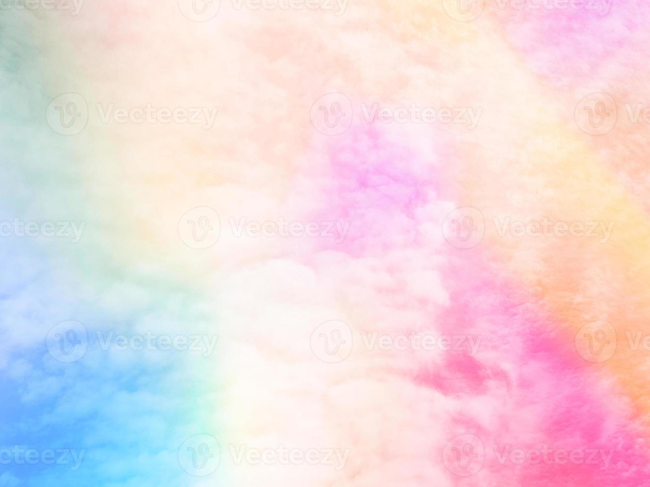 beauty sweet pastel pink orange colorful with fluffy clouds on sky. multi color rainbow image. abstract fantasy growing light photo