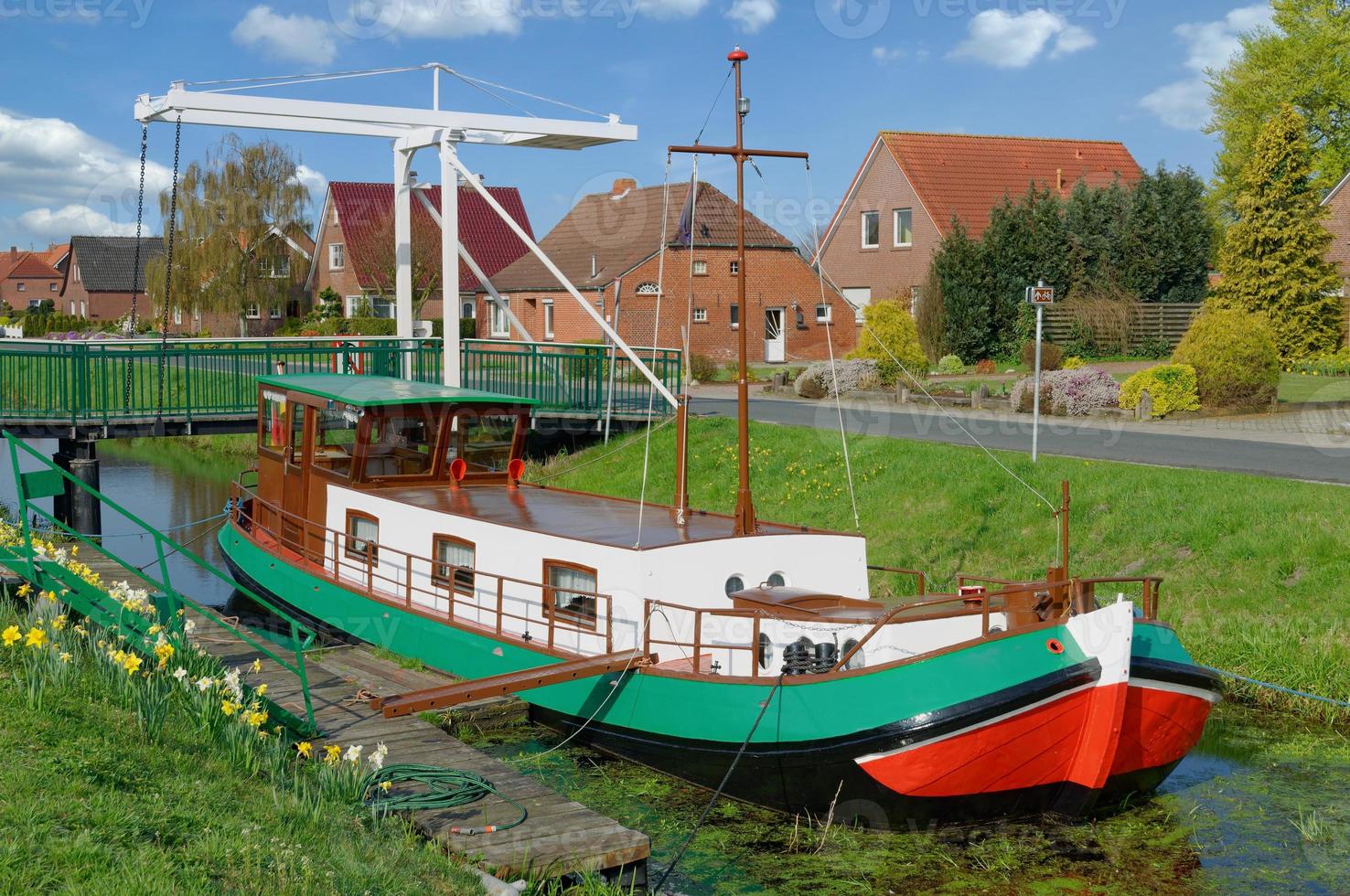 Moorland Canal in East Frisia,North Sea,lower Saxony,Germany photo