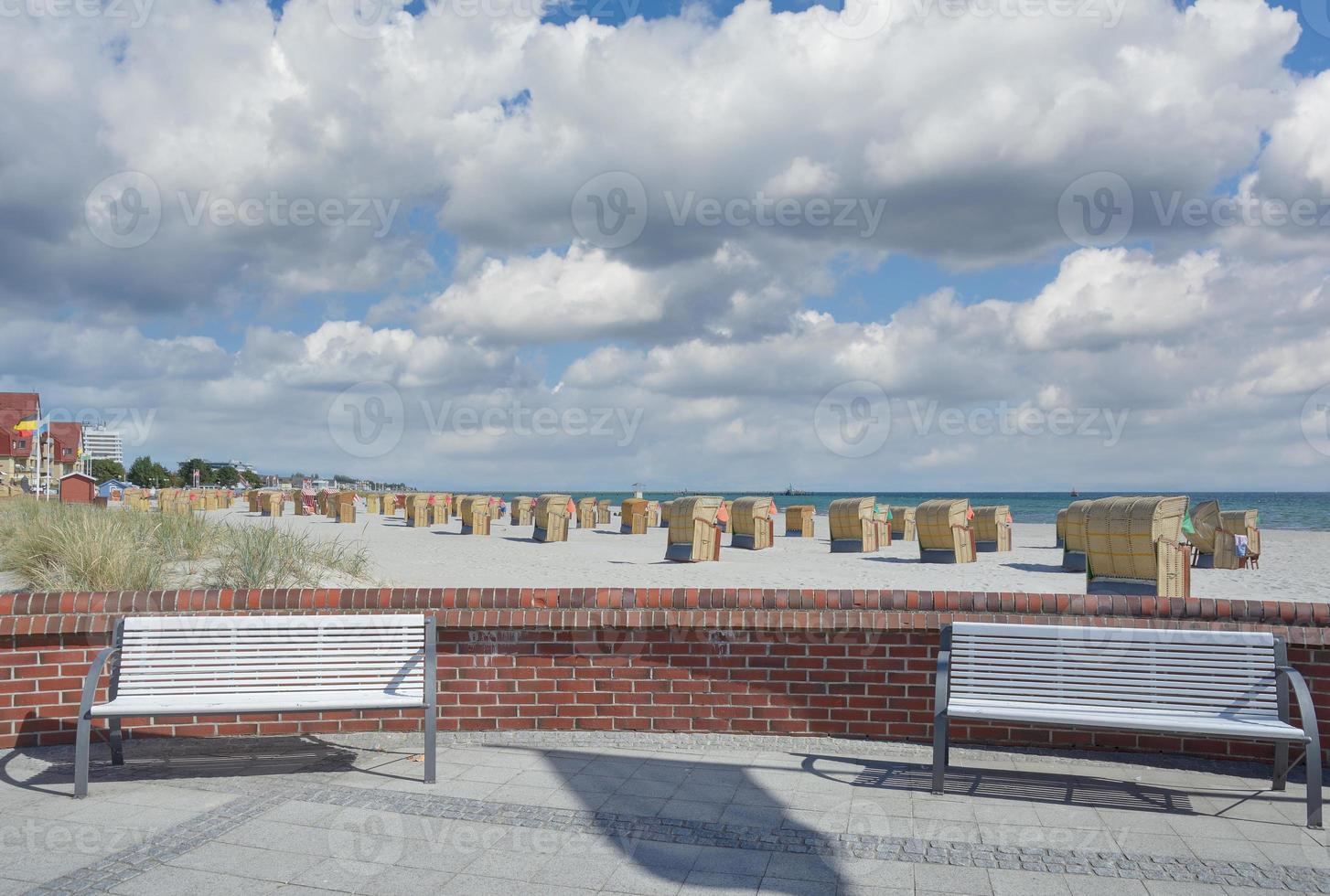 Paseo de Groemitz,mar Báltico, Schleswig-Holstein, Alemania foto