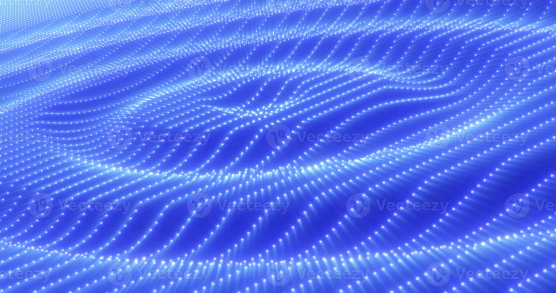 Abstract blue waves streaks circles of particles and dots futuristic rhythmic glowing magic energy. Abstract background photo