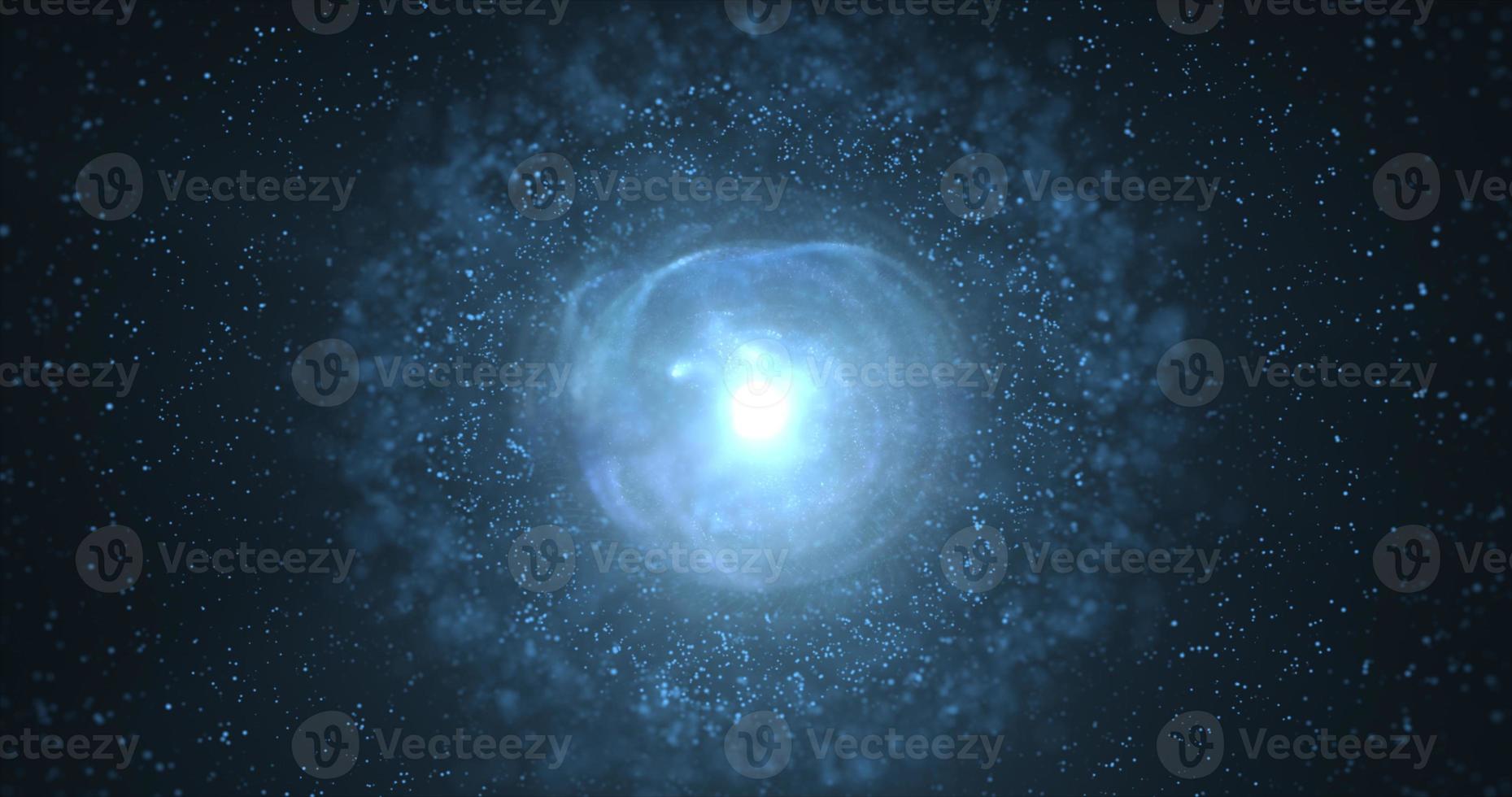 Abstract futuristic glowing blue light round sphere cosmic star from magic high tech energy on space galaxy background. Abstract background photo