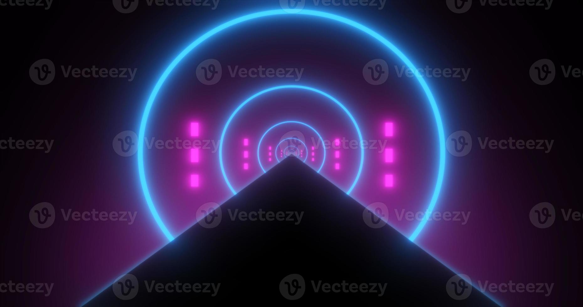 Abstract glowing neon retro tunnel round bright shiny multicolored beautiful. Abstract background photo