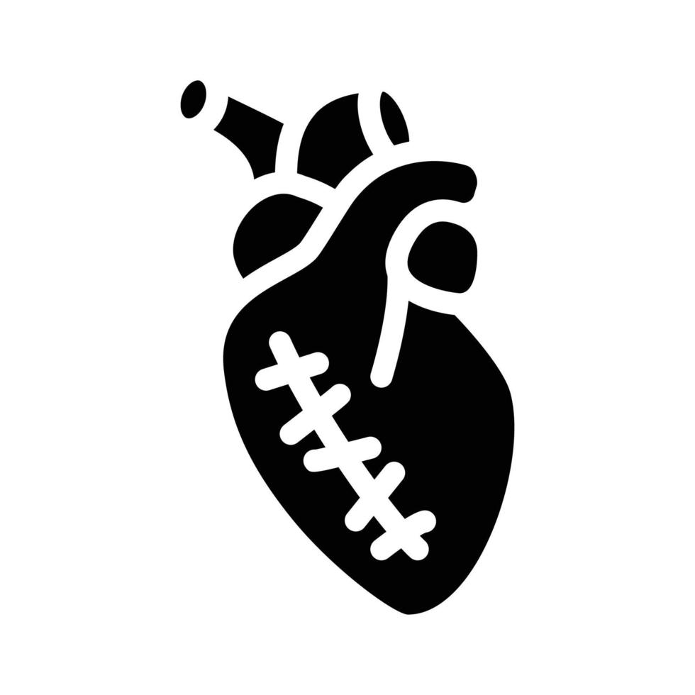 heart attack operation glyph icon vector illustration