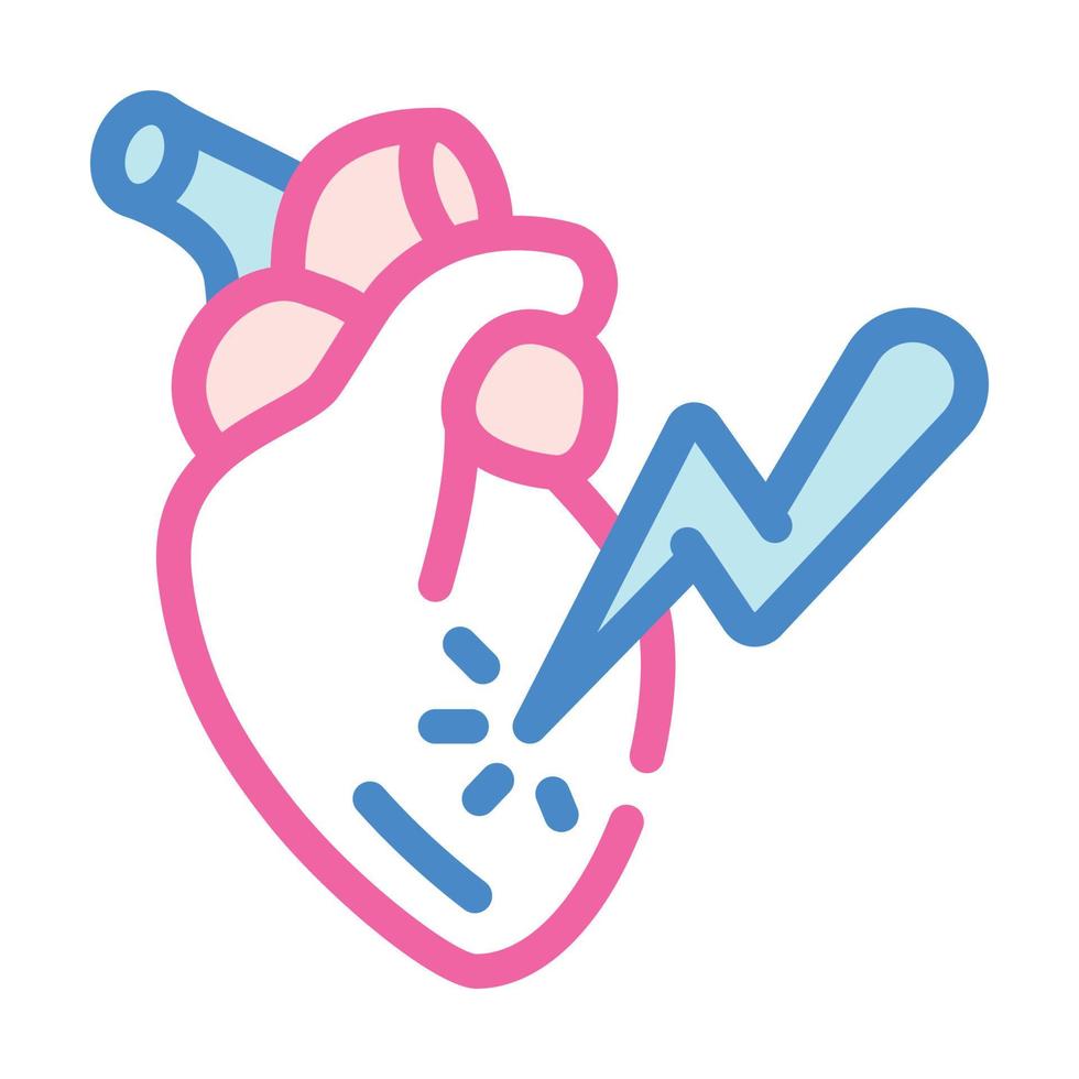 signo de ilustración de vector de icono de color de ataque al corazón