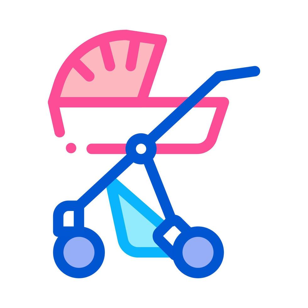 Baby Carriage Icon Vector Outline Illustration