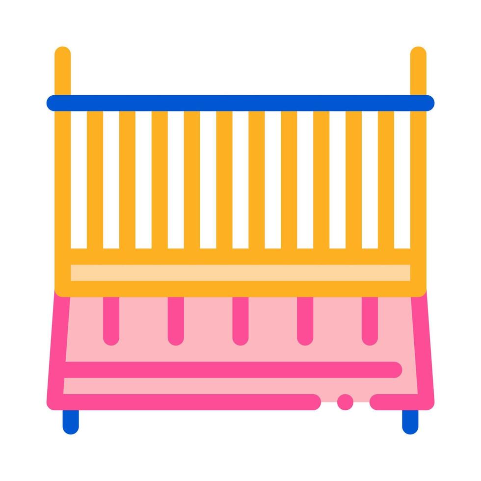 Cot Baby Bed Icon Vector Outline Illustration