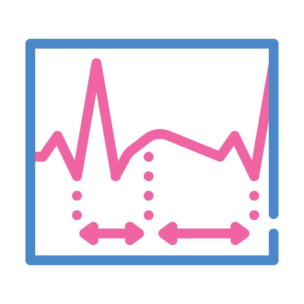 diástole, análisis de sistal y cardiograma color icono vector ilustración