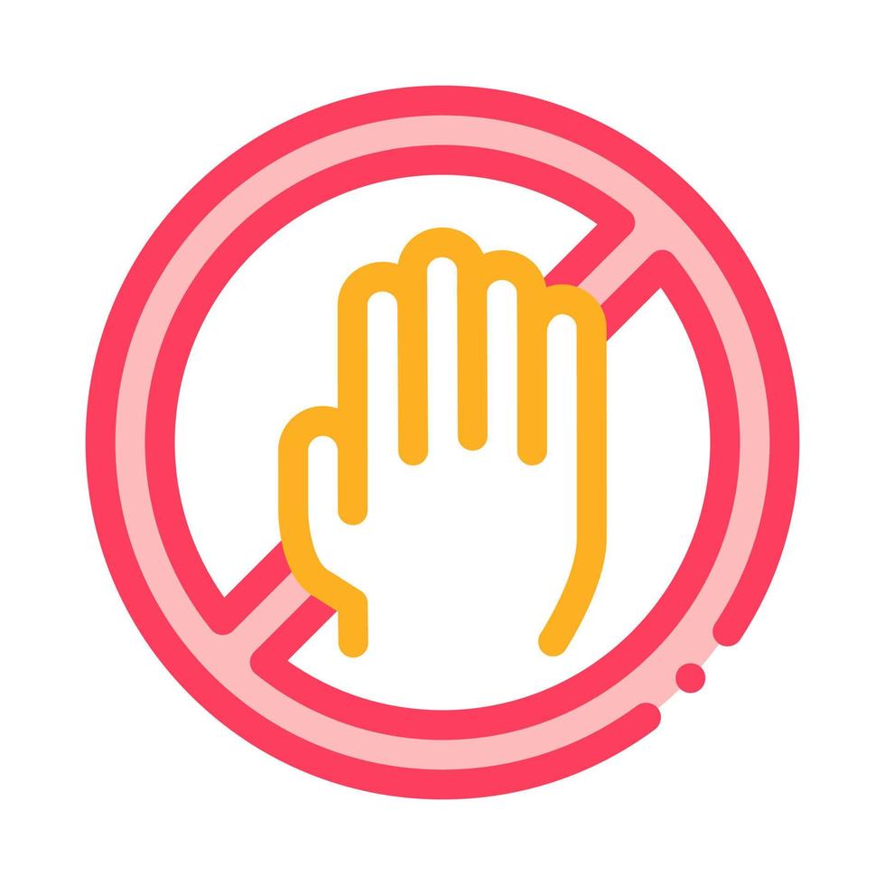 Hand Crossed Mark Icon Vector Outline Illustration