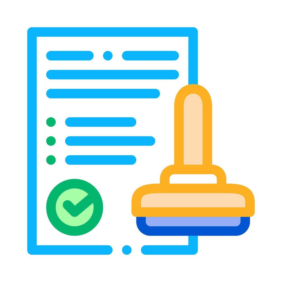 Approve Stamp Icon Vector Outline Illustration