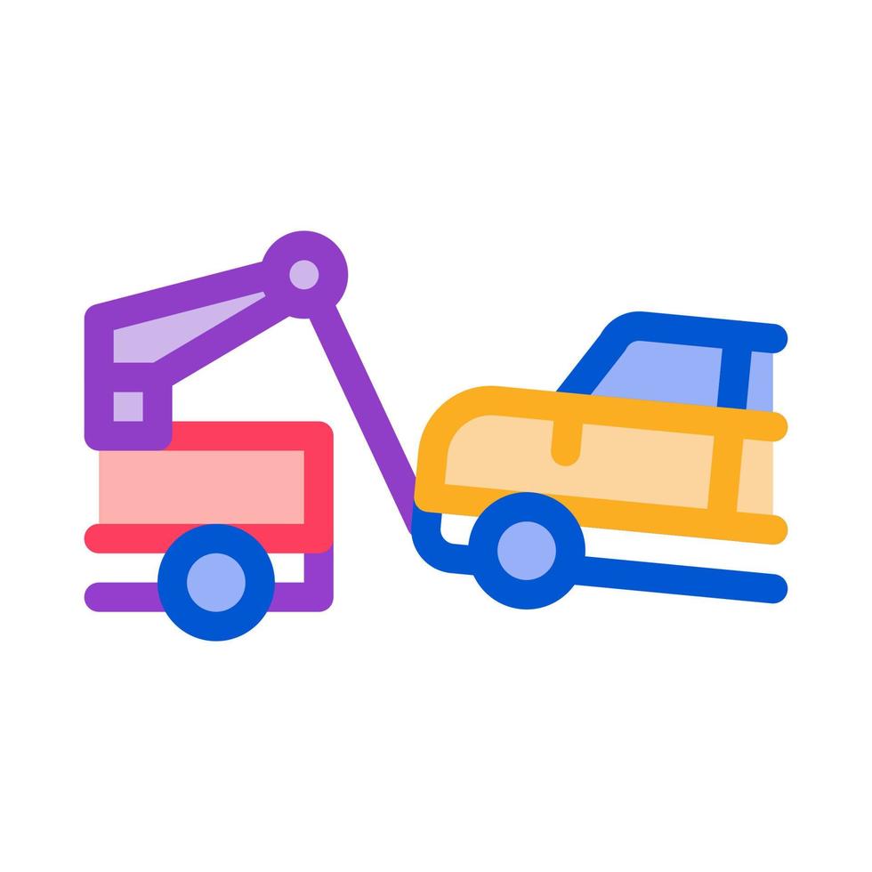 Towing Broken Car Icon Vector Outline Illustration