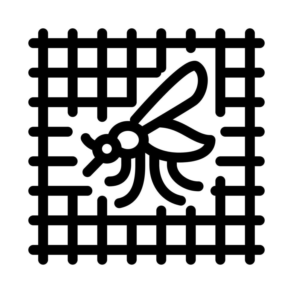 Mosquito On Grid Icon Vector Outline Illustration
