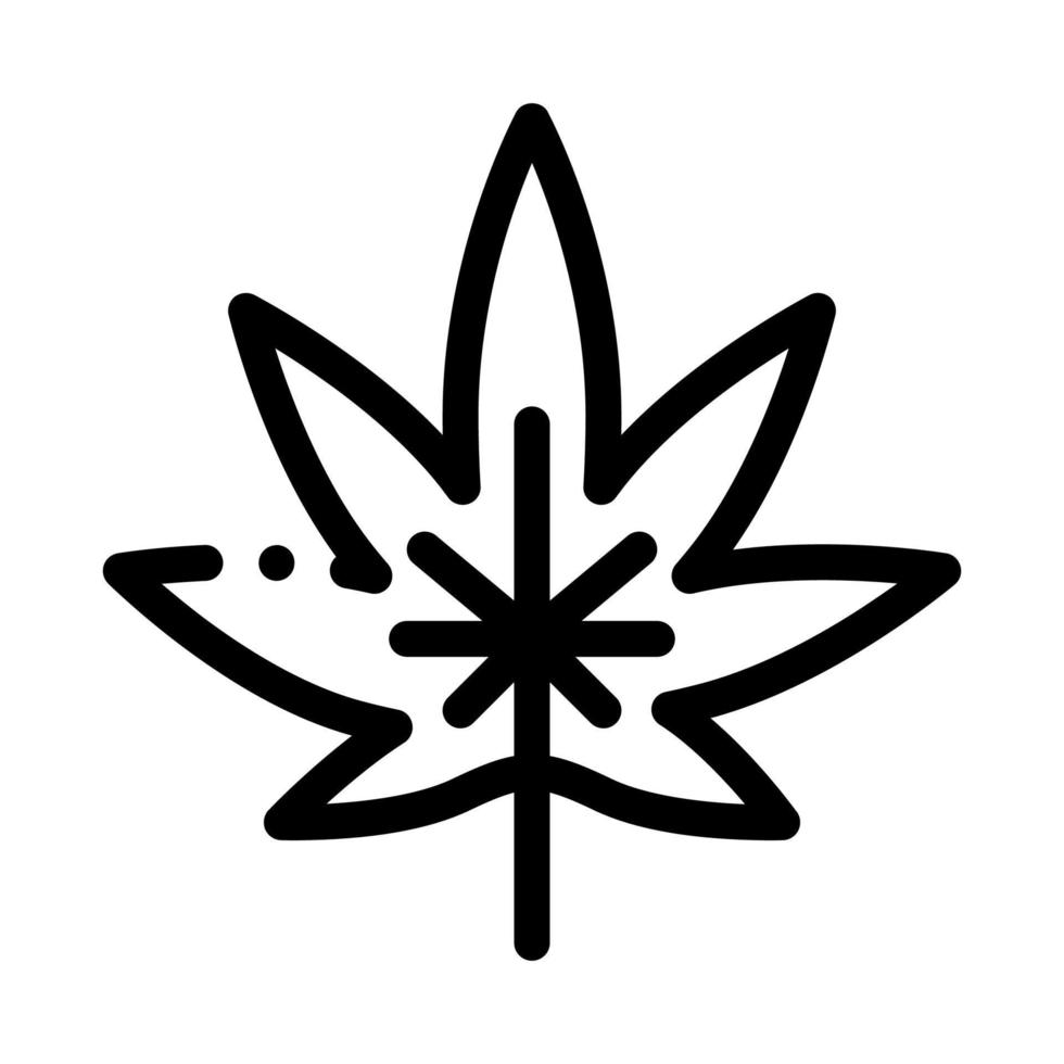 ilustración de contorno de vector de icono de hoja de planta de cáñamo