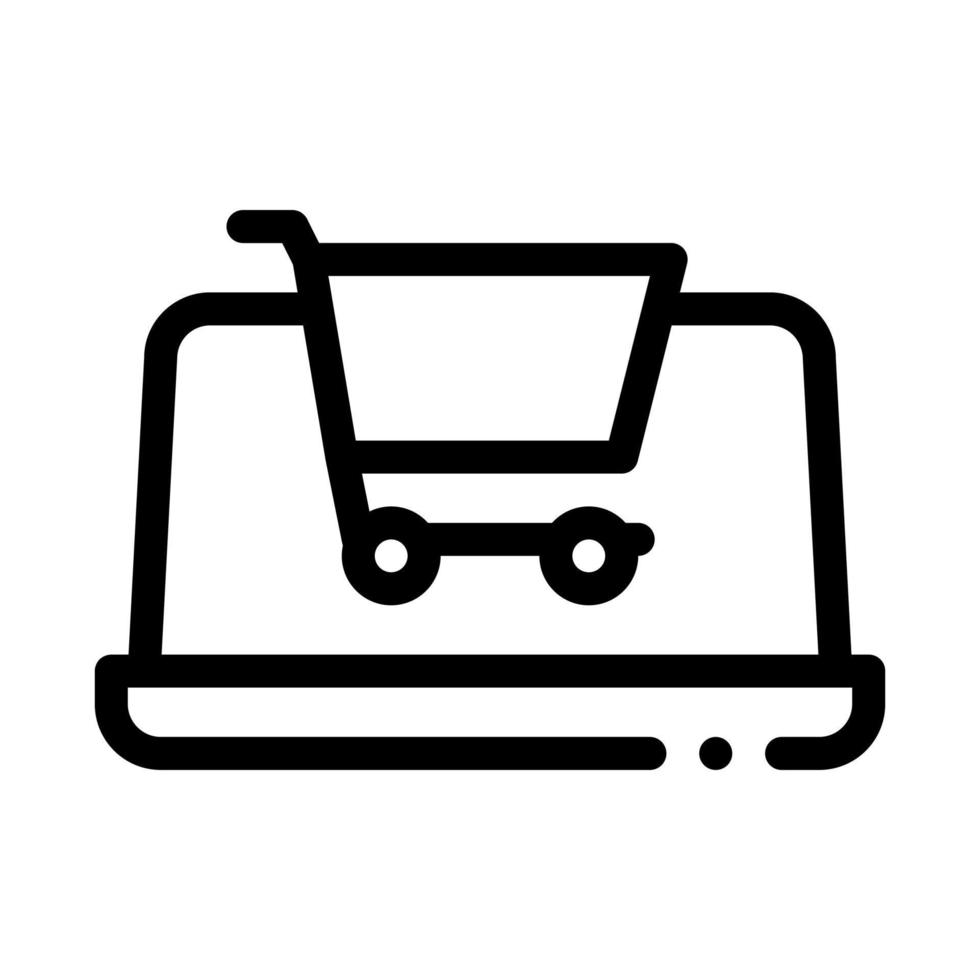 ilustración de contorno de vector de icono de compras por internet