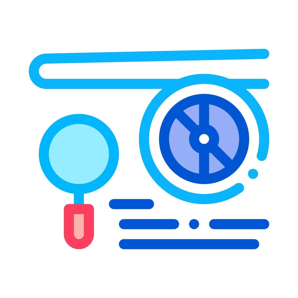 Engine Magnifier Icon Vector Outline Illustration