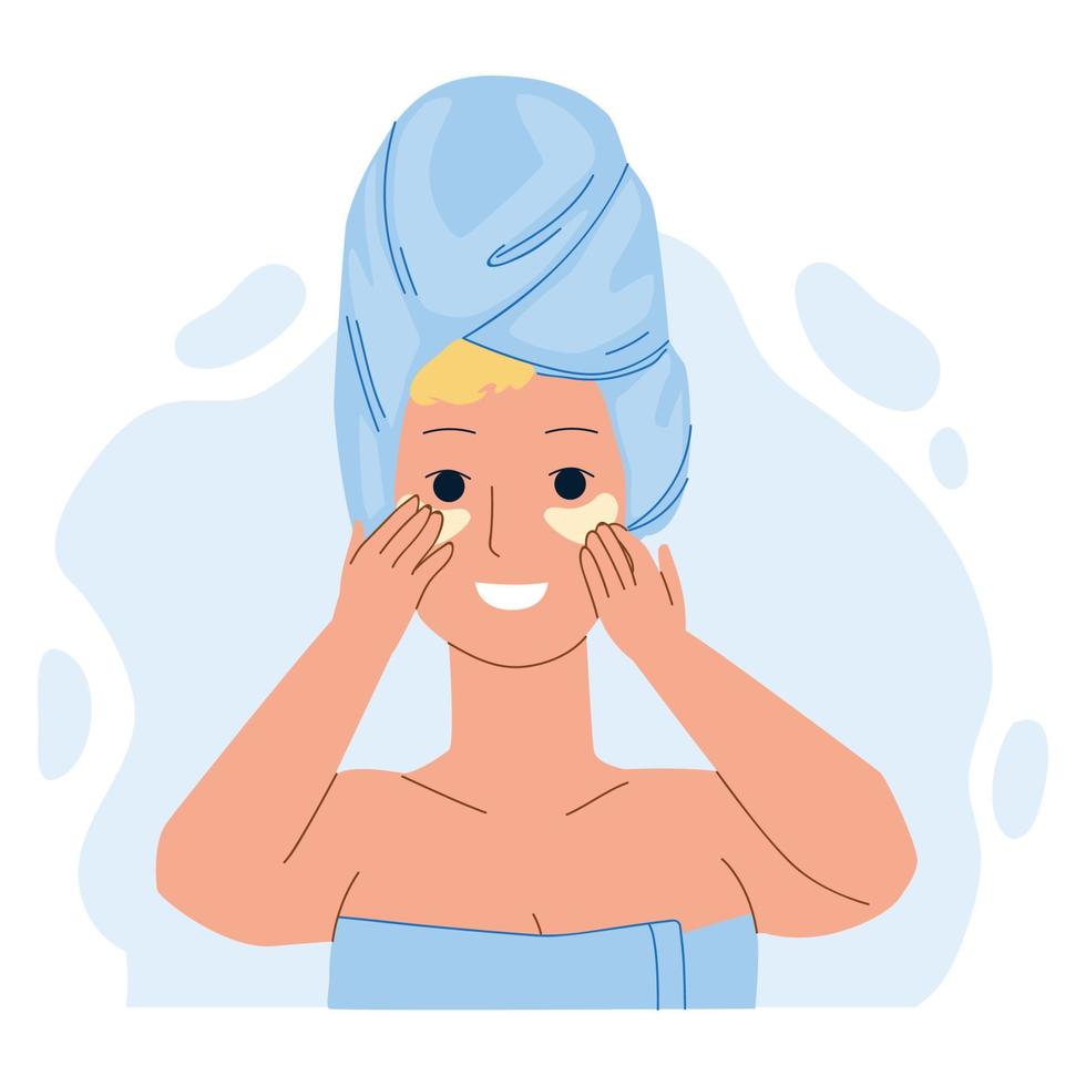 Eye Patch Using Girl For Beauty Procedure Vector