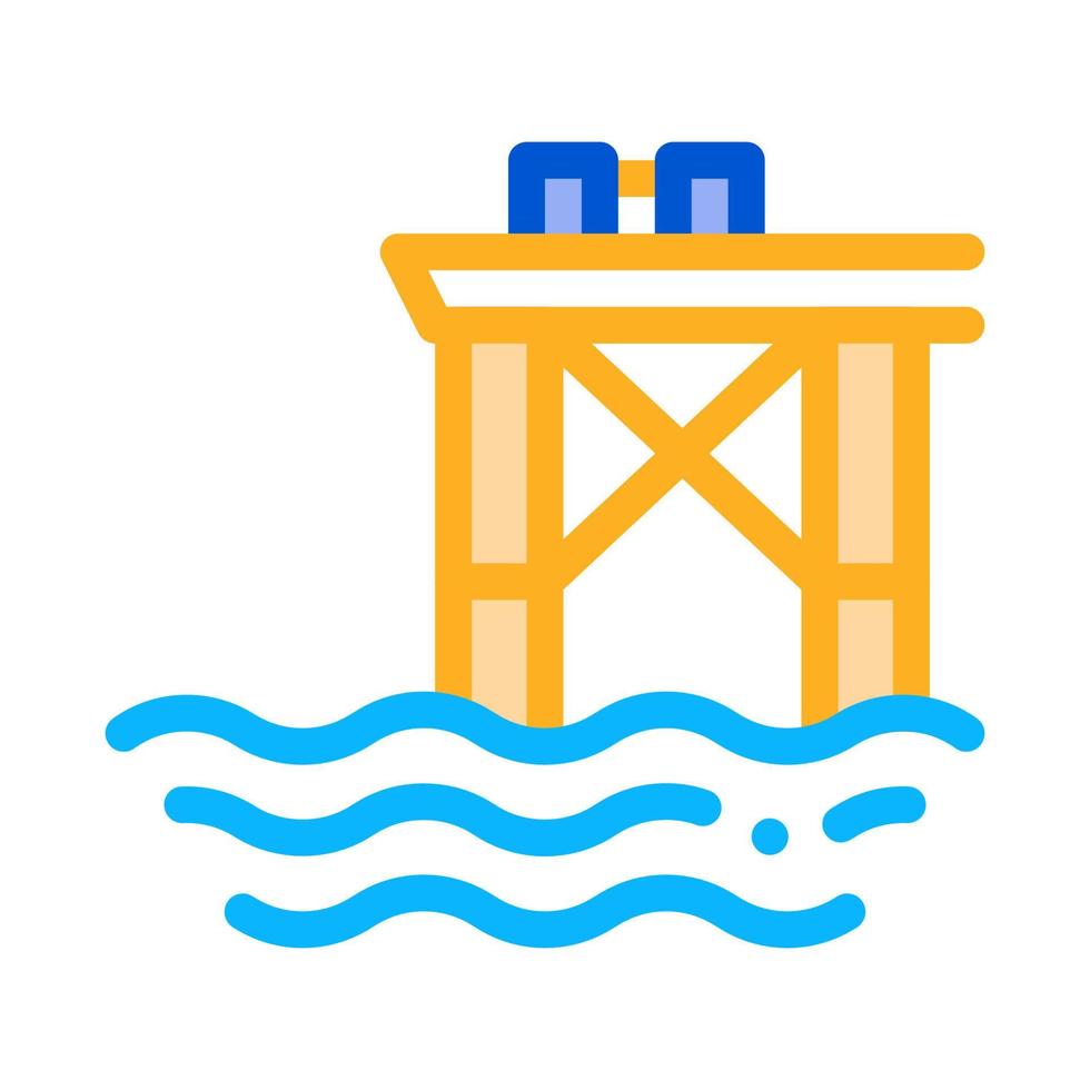 Oil Sea Platform Icon Vector Outline Illustration