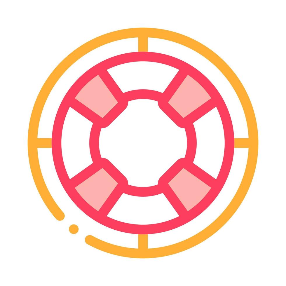 Lifebuoy Circle Icon Vector Outline Illustration