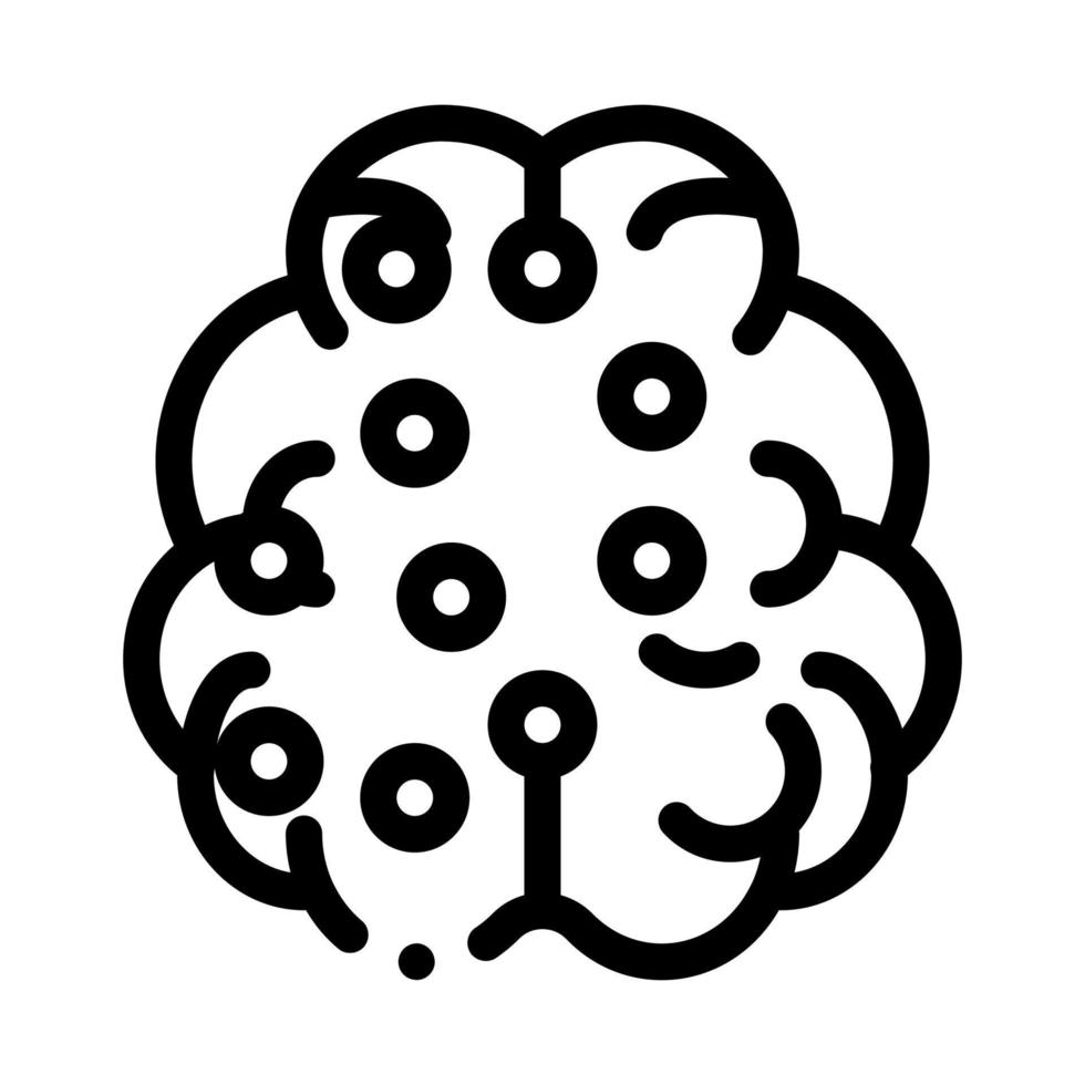 Brain Points Icon Vector Outline Illustration