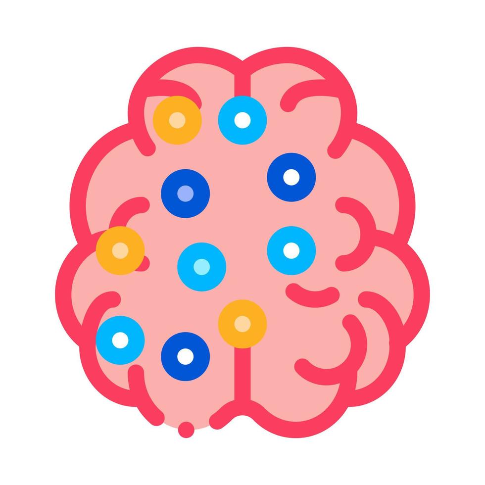 Brain Points Icon Vector Outline Illustration