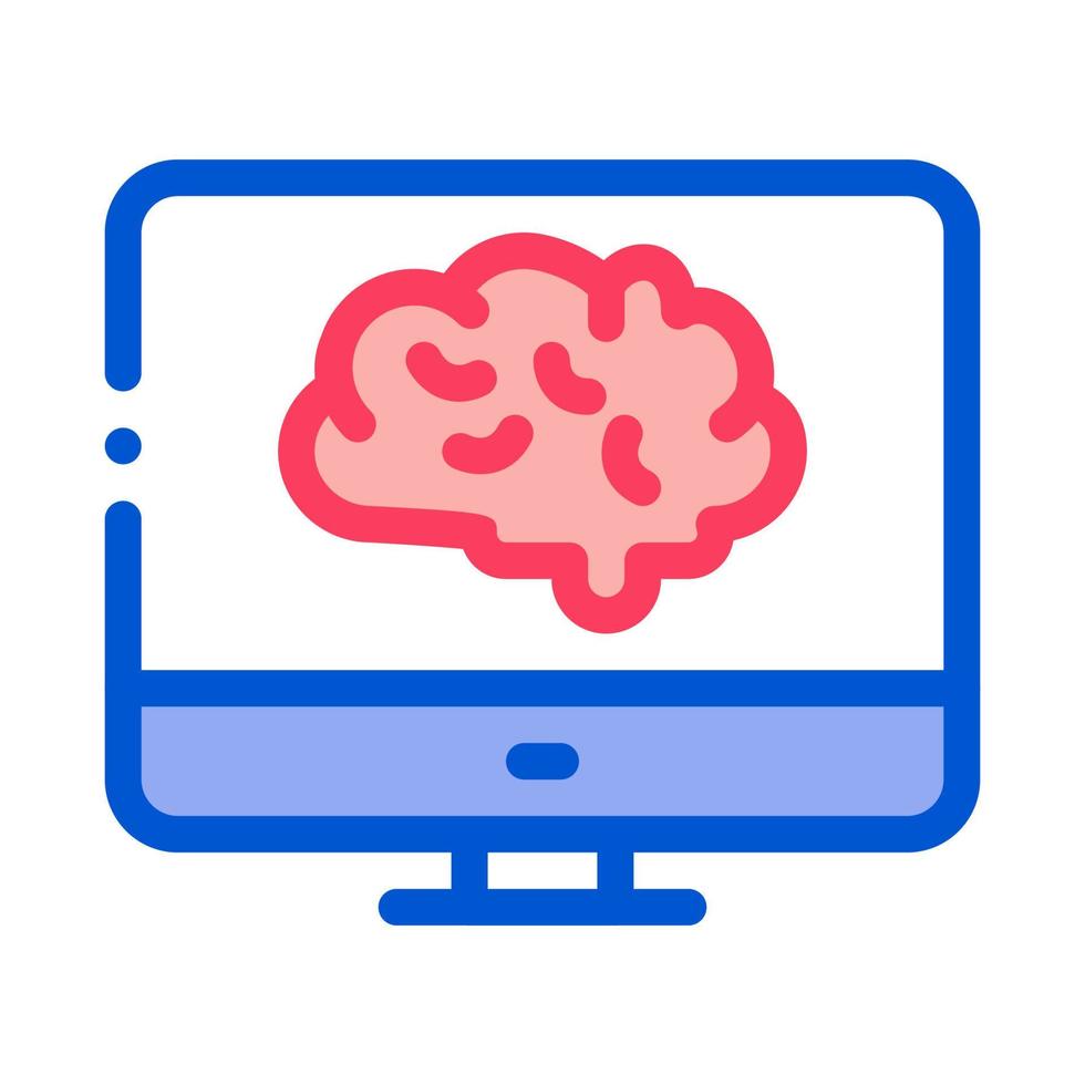 Brain On Display Icon Vector Outline Illustration 17562165 Vector Art ...