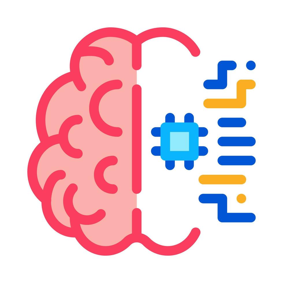 Ai Brain Chip Icon Vector Outline Illustration