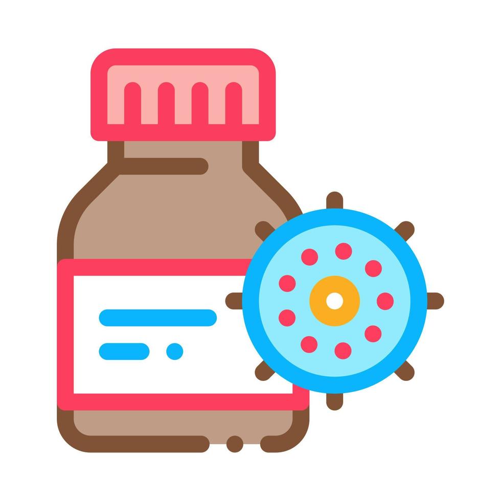 Drug Bottle Virus Icon Vector Outline Illustration