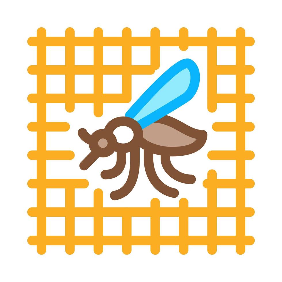 Mosquito On Grid Icon Vector Outline Illustration