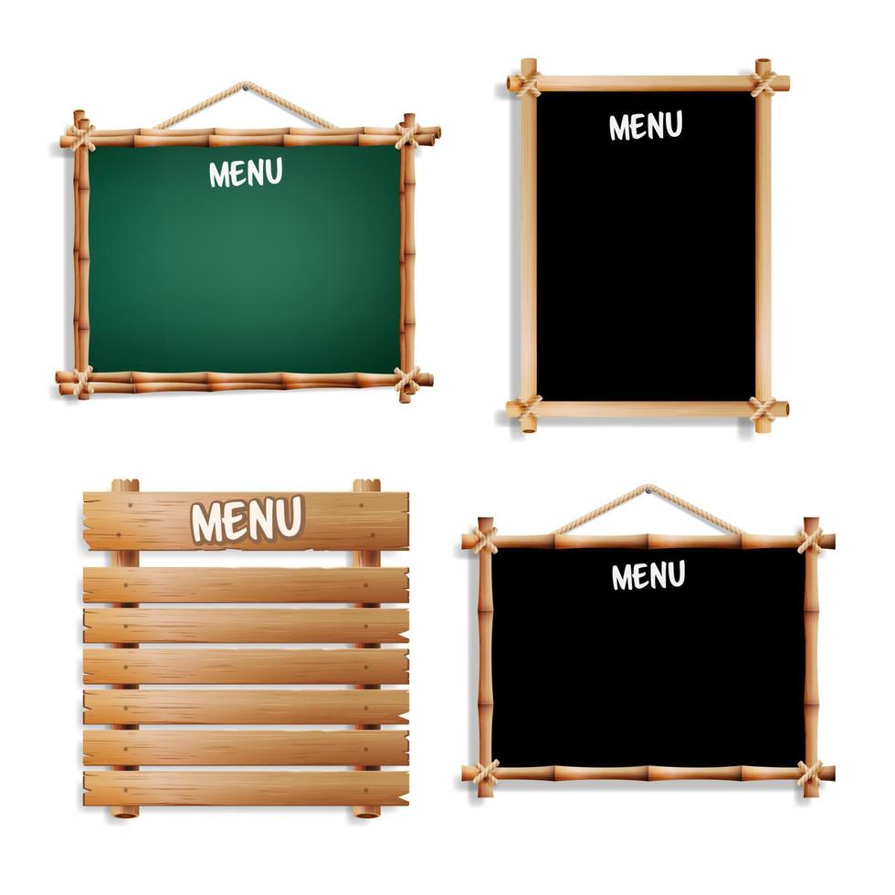 Menu Boards Set. Isolated On White vector