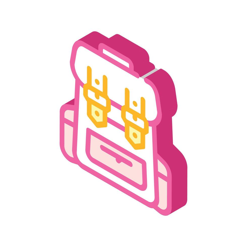 backpack accessory isometric icon vector illustration