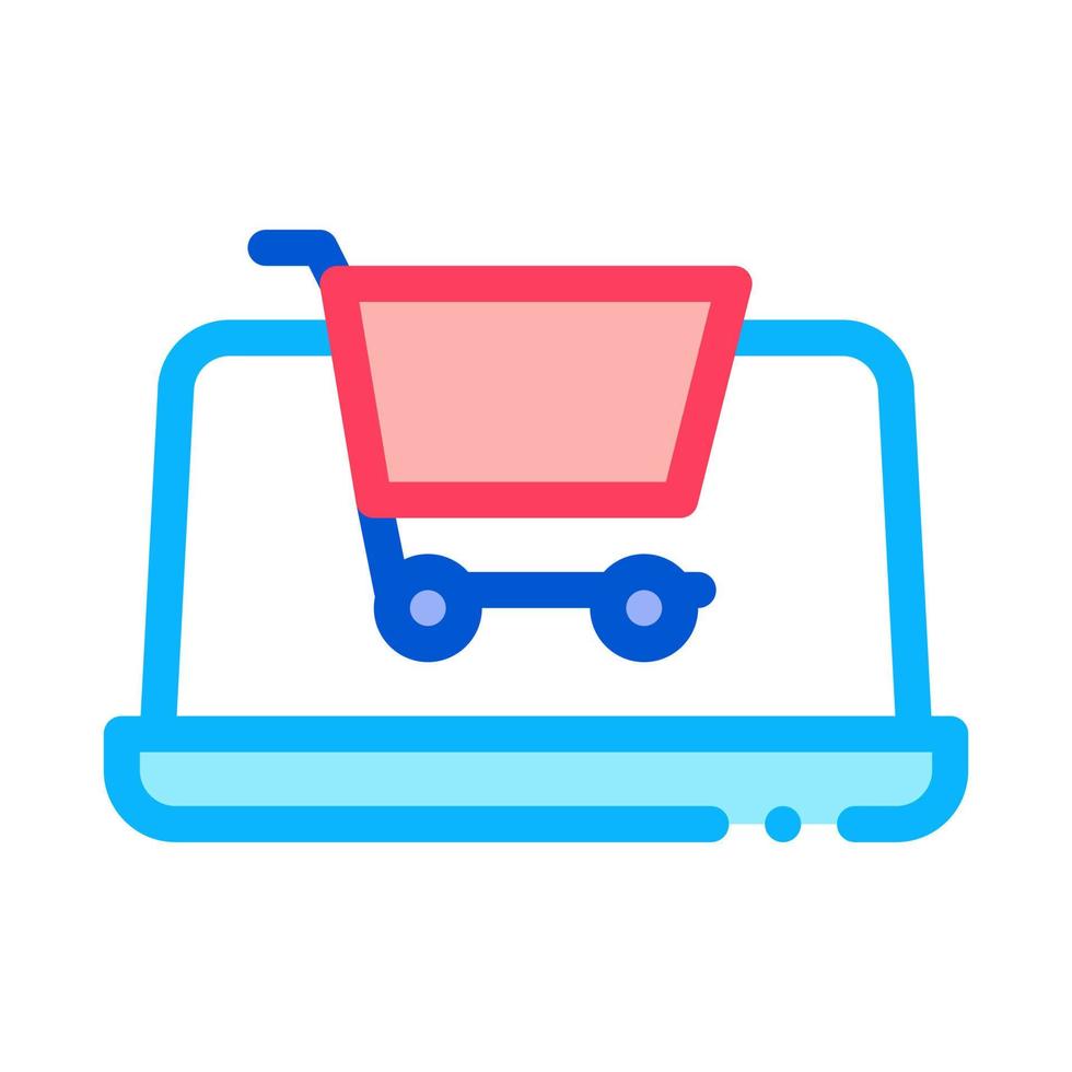 Internet Shopping Icon Vector Outline Illustration