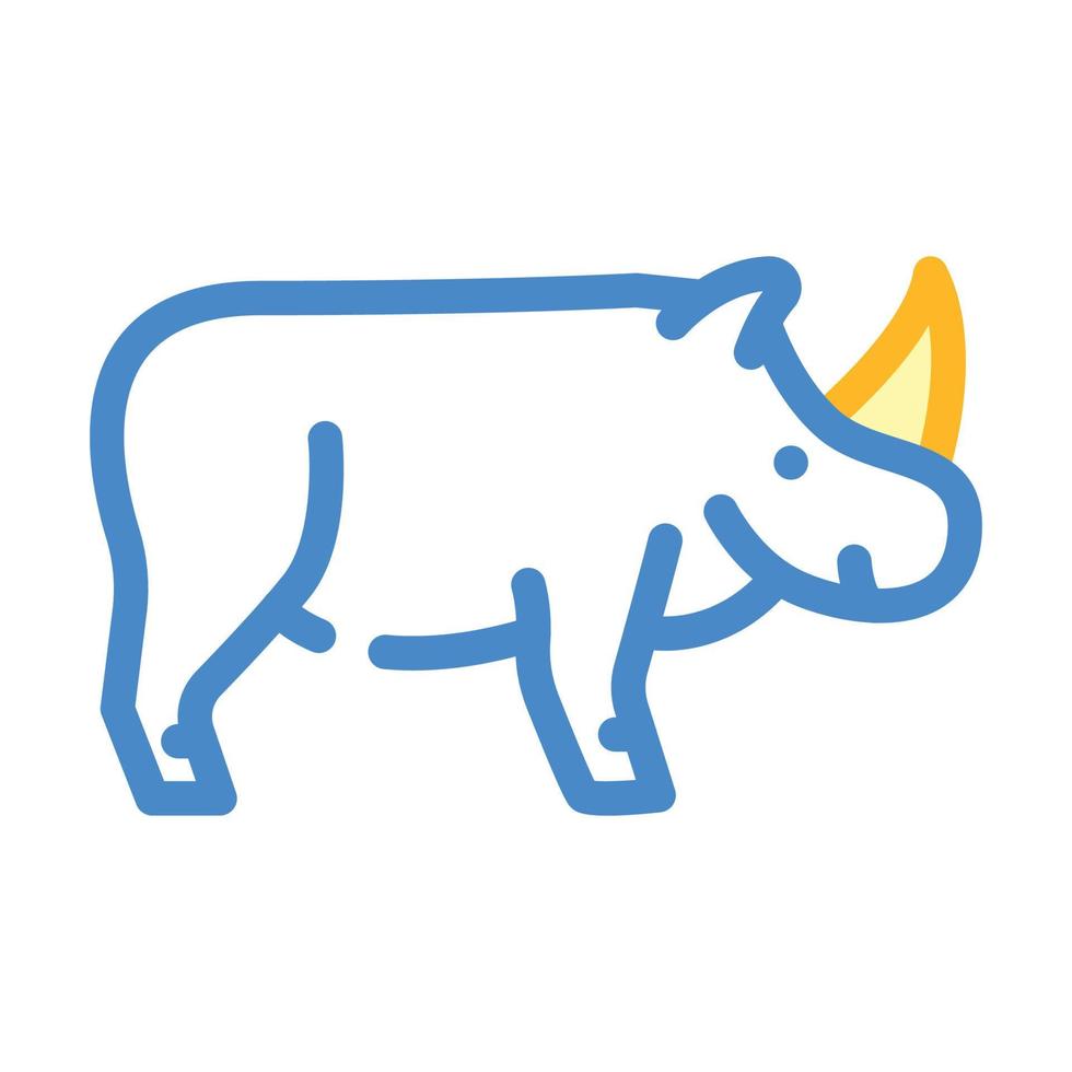 rhinoceros animal color icon vector illustration