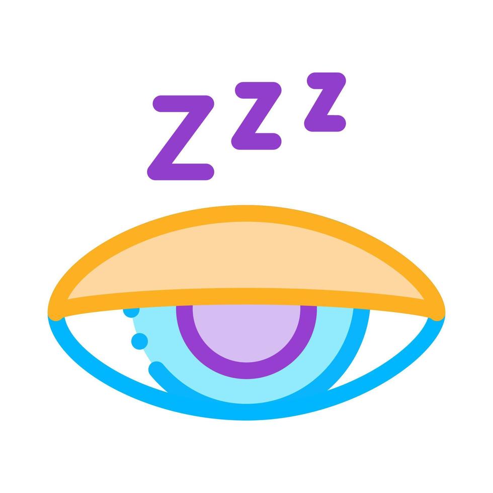 ilustración de contorno de icono de ojo dormido medio cerrado vector