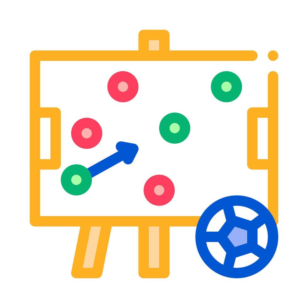 estrategia de fútbol en la ilustración de esquema de icono de escritorio vector