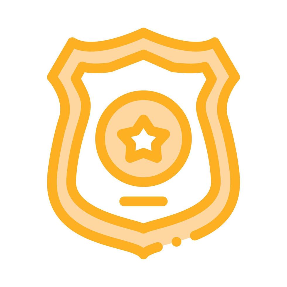 ilustración de esquema de icono de insignia de oficial de policía vector